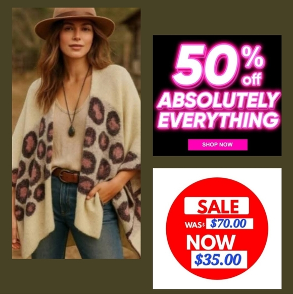 Anthropologie Jackets & Blazers - 🚨🚨50% OFF🚨 Anthropologie Beige and Brown Patterned Cape. NWT Size ONE SIZE